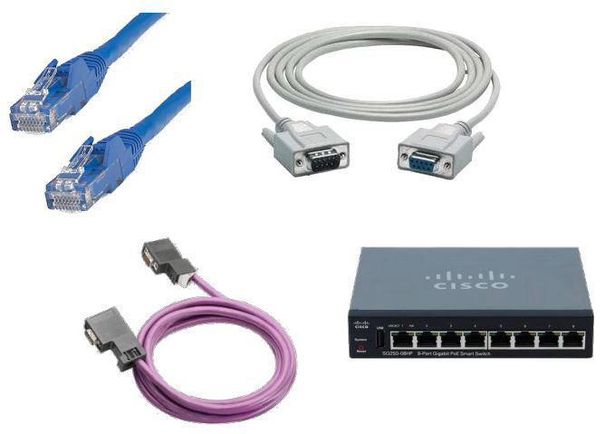 Cavi per connessione al PLC e switch