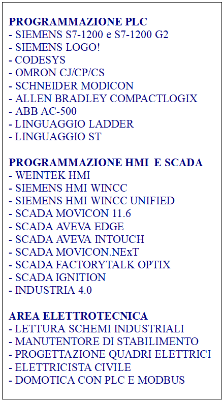 Corsi d'automazione industriale