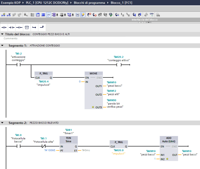 Linguaggio di programmazione ladder per plc