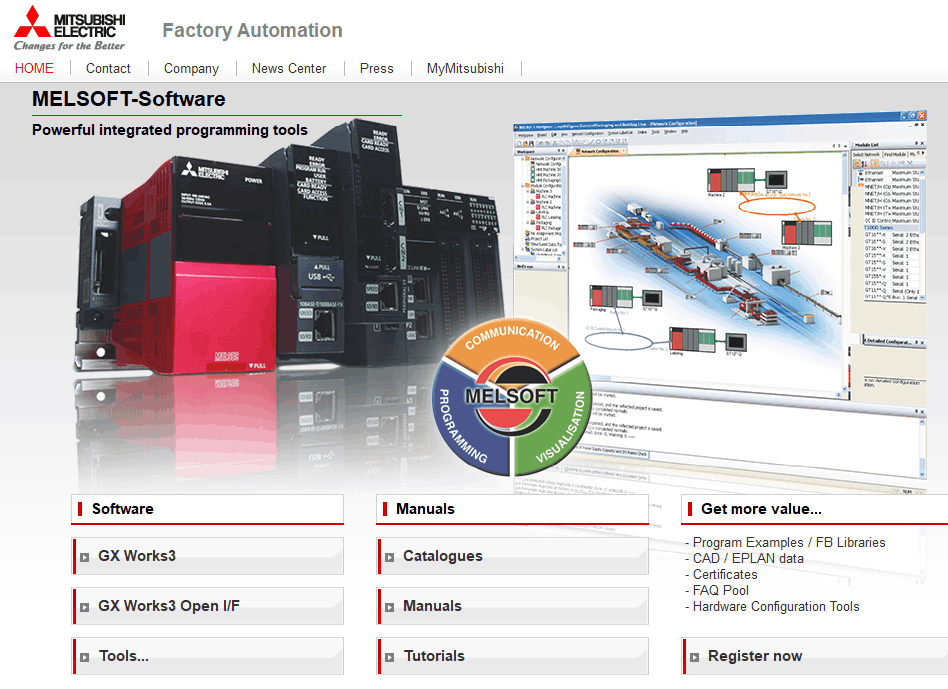 Schermata installazione software programmazione PLC Mitsubishi