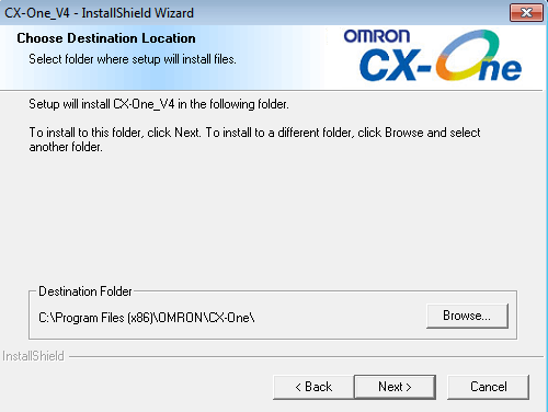 Schermata di installazione CX-One Omron