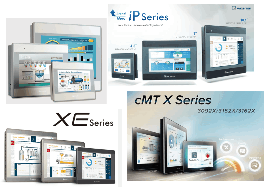 Le gamme dei pannelli HMI Weintek XE, cMT X, iP e XE