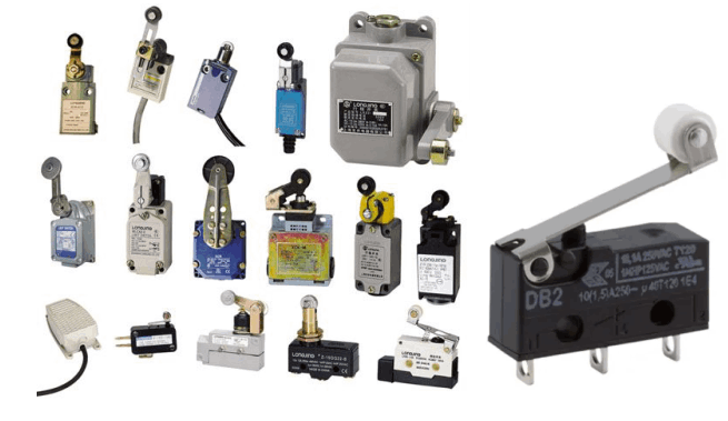Diversi modelli di micro switches meccanici
