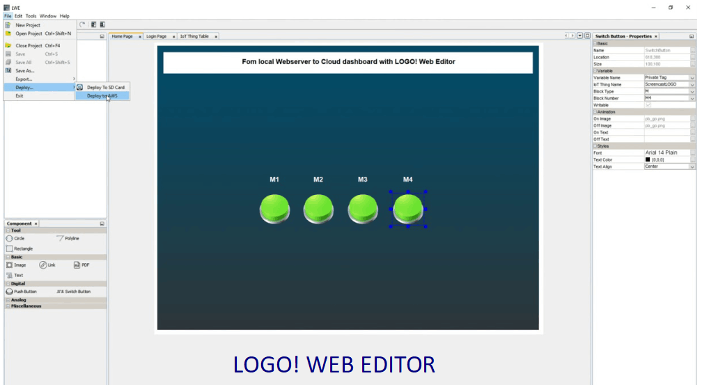 Logo! Web Editor - progettazione monitoraggio HMI