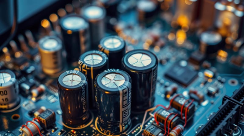 Circuito elettronico con condensatori
