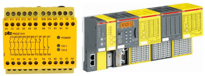 Modulo di sicurezza PILZ e plc di sicurezza ABB