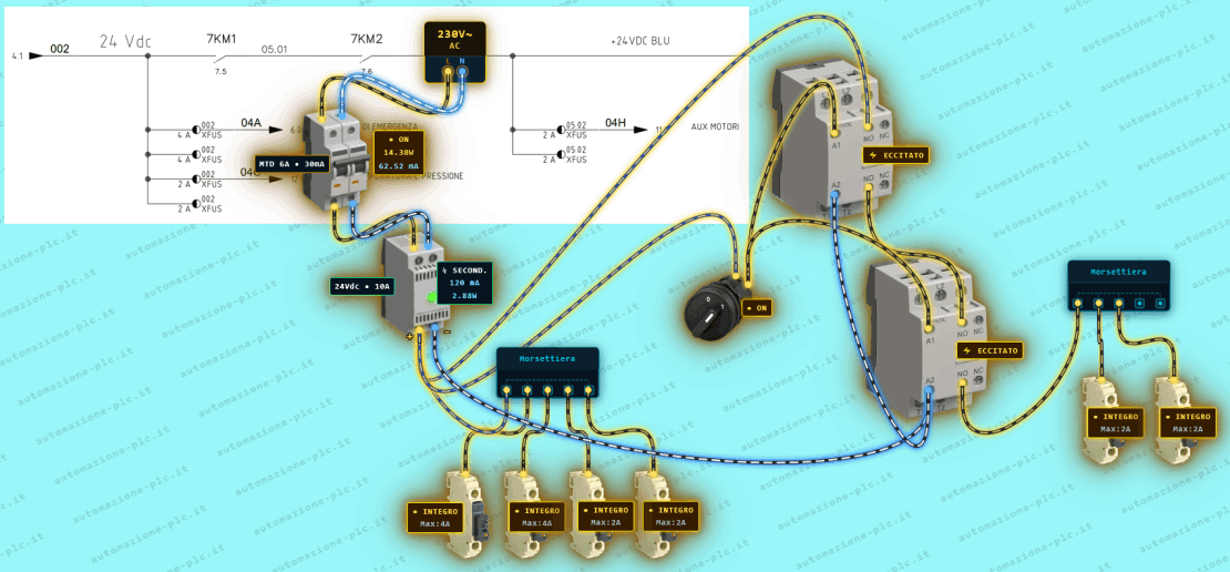 Circuito elettrico ricavato dallo schema