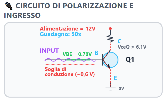 Circuito di polarizzazione e ingresso segnale