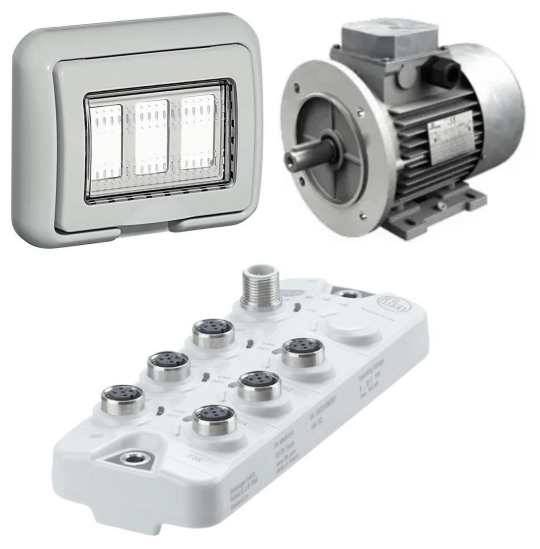 Cassetta elettrica con protezione IP per acqua, motore e ciabatta industriale