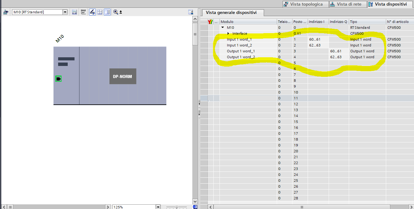 Configurazione inverter profinet in TIA Portal Siemens