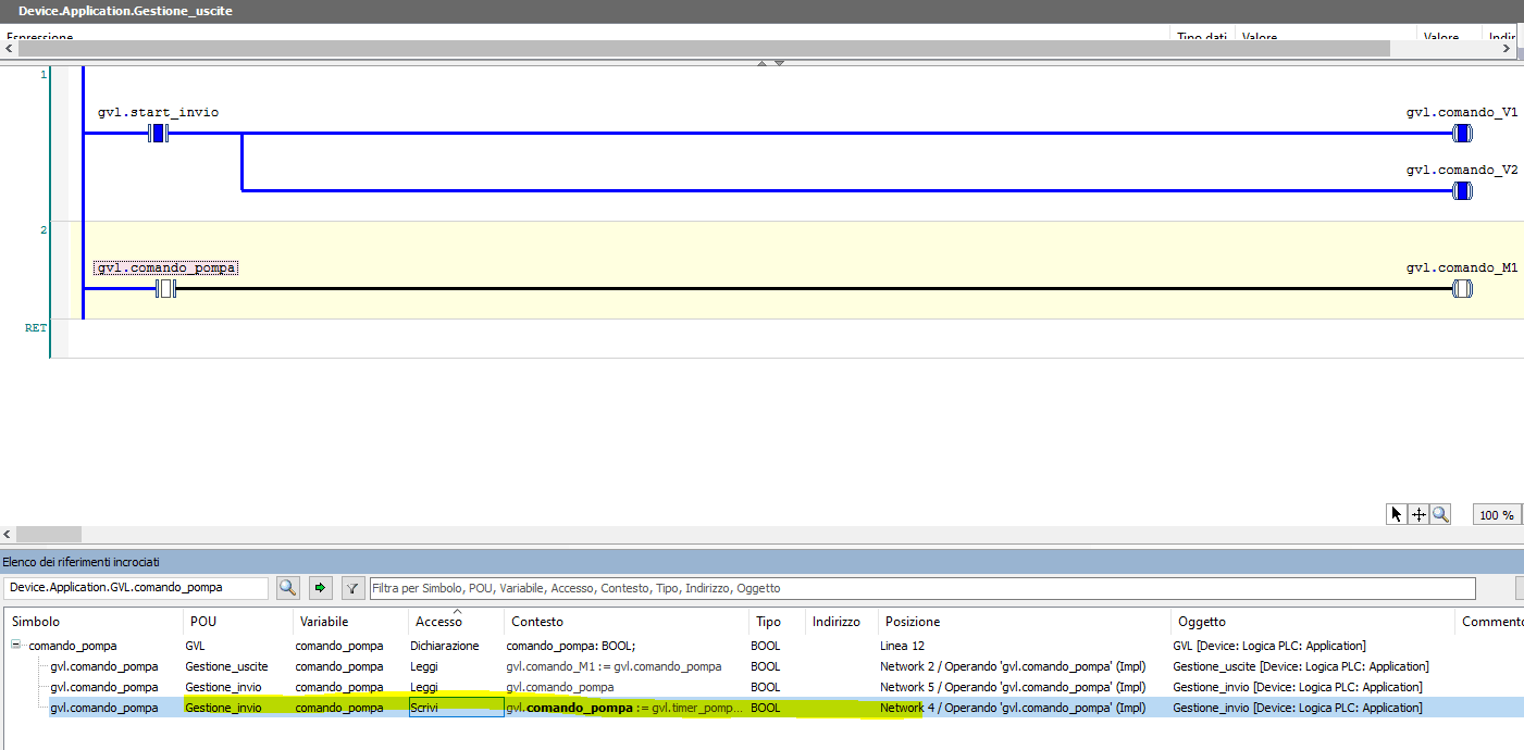 Debug programma ladder PLC - parte 02