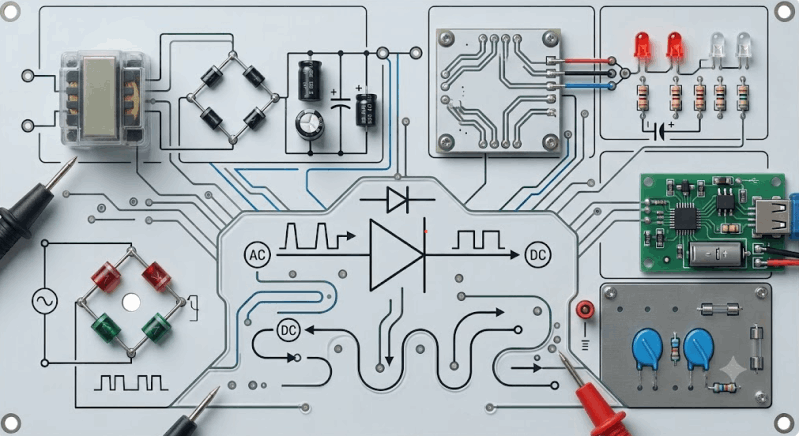 Circuito elettronico con diodi