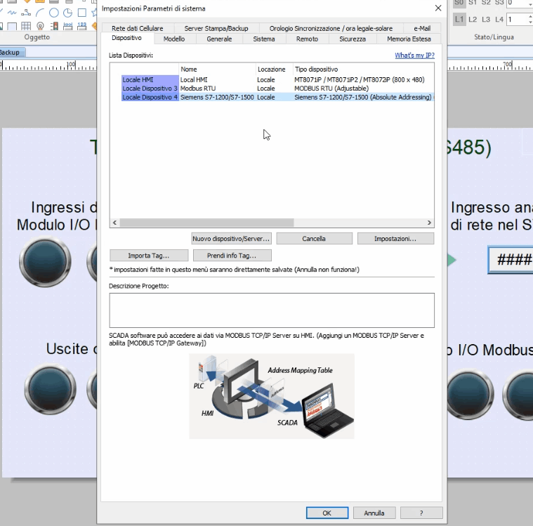 Aggiunta dispositivi modbus seriali e S7-1200