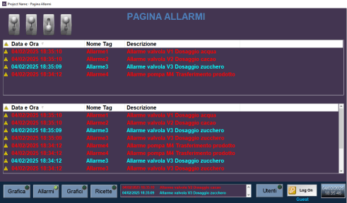 Corso SCADA - Esempio gestione allarmi