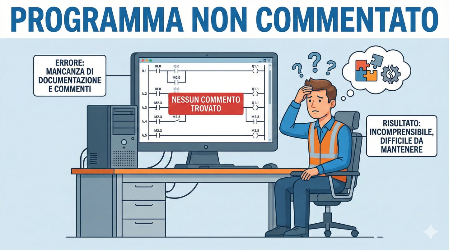 Programmatore che cerca di capire cosa fa il programma non commentato