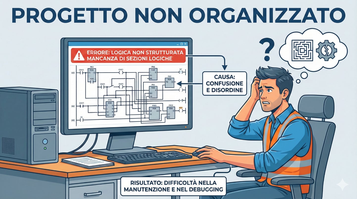 Progetto software non architettato in maniera logica