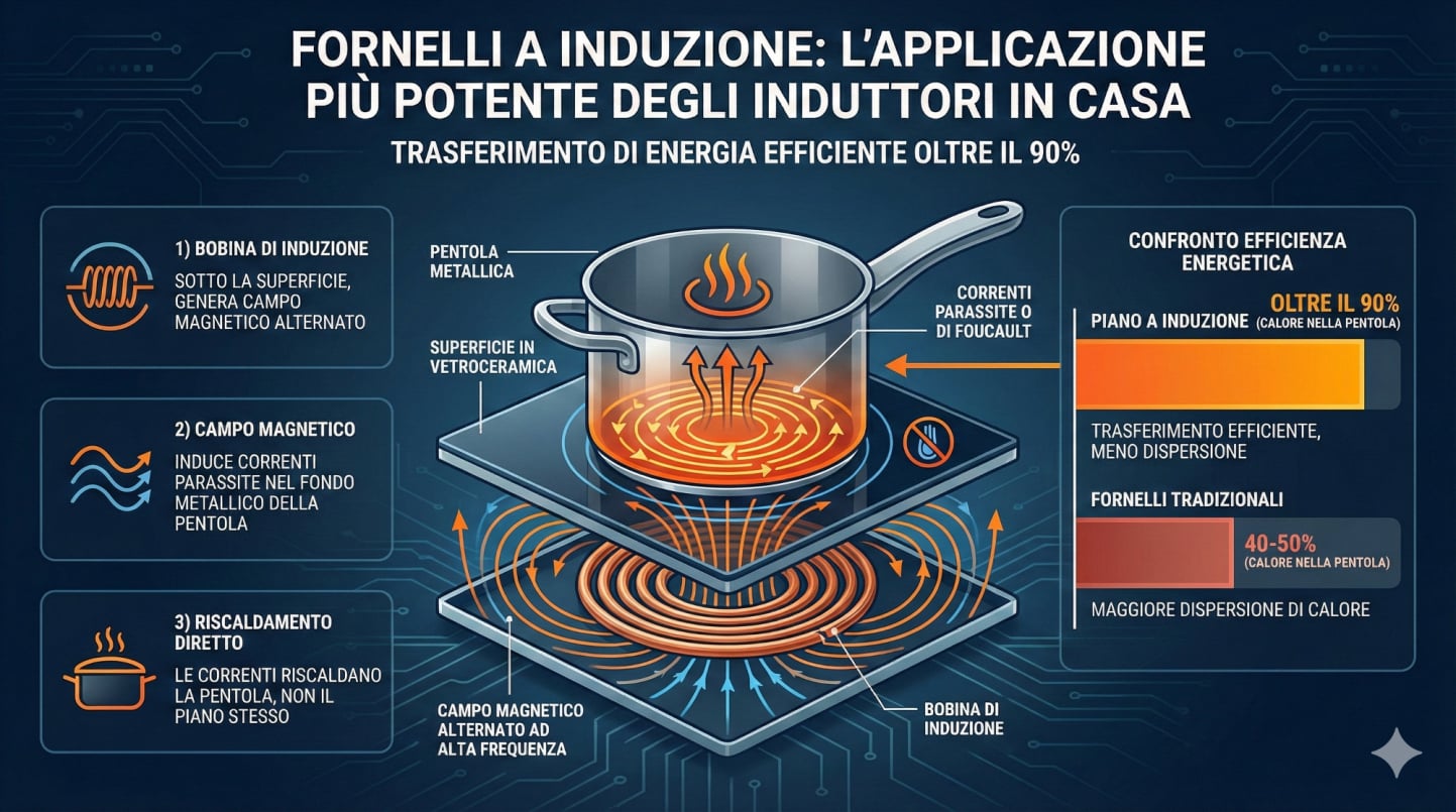 Induttori nei piani di cottura  a induzione