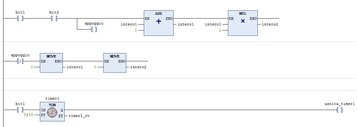 Esempio di linguaggio ladder 01