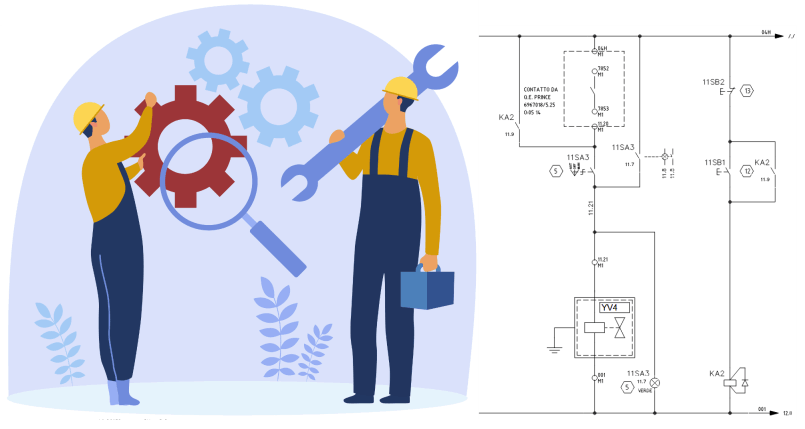 Manutentore elettrico e schema elettrico