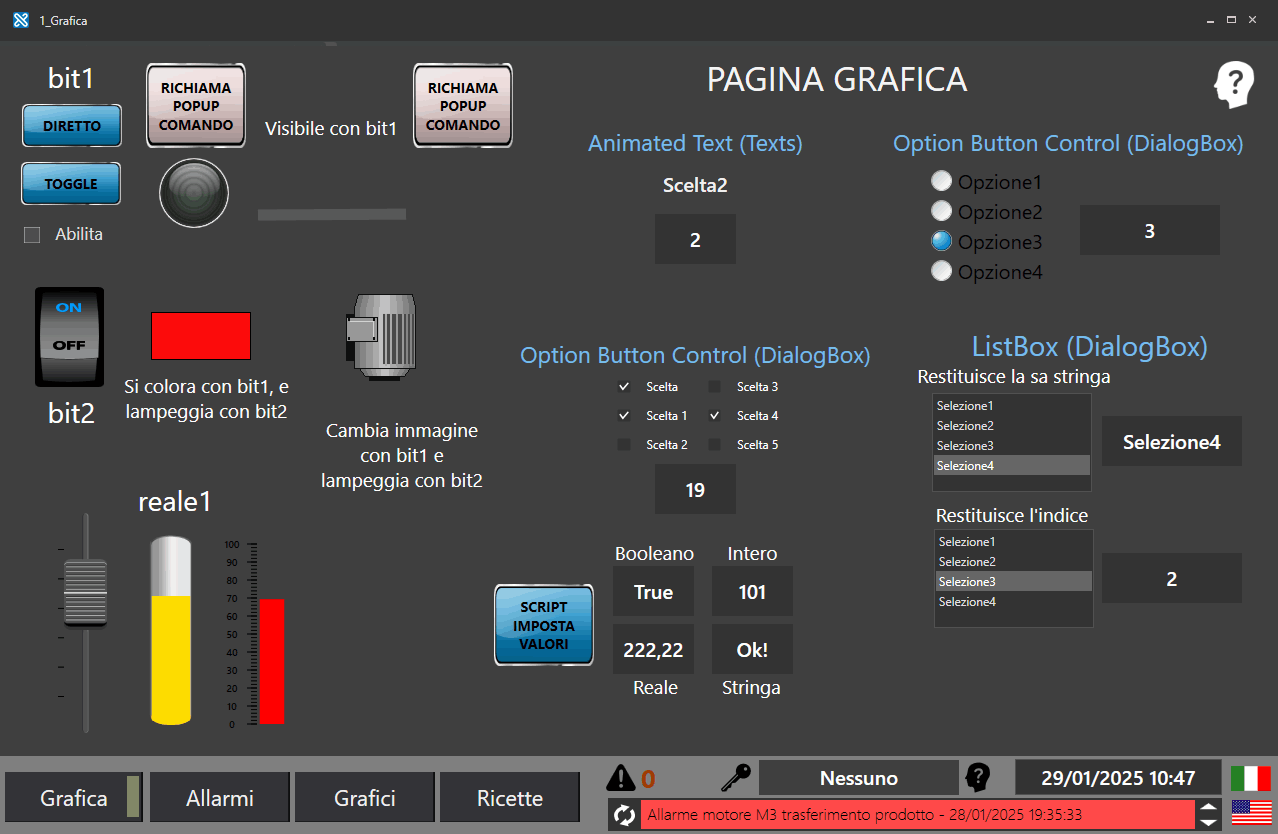 Sinottico con la grafica di Movicon.NExT