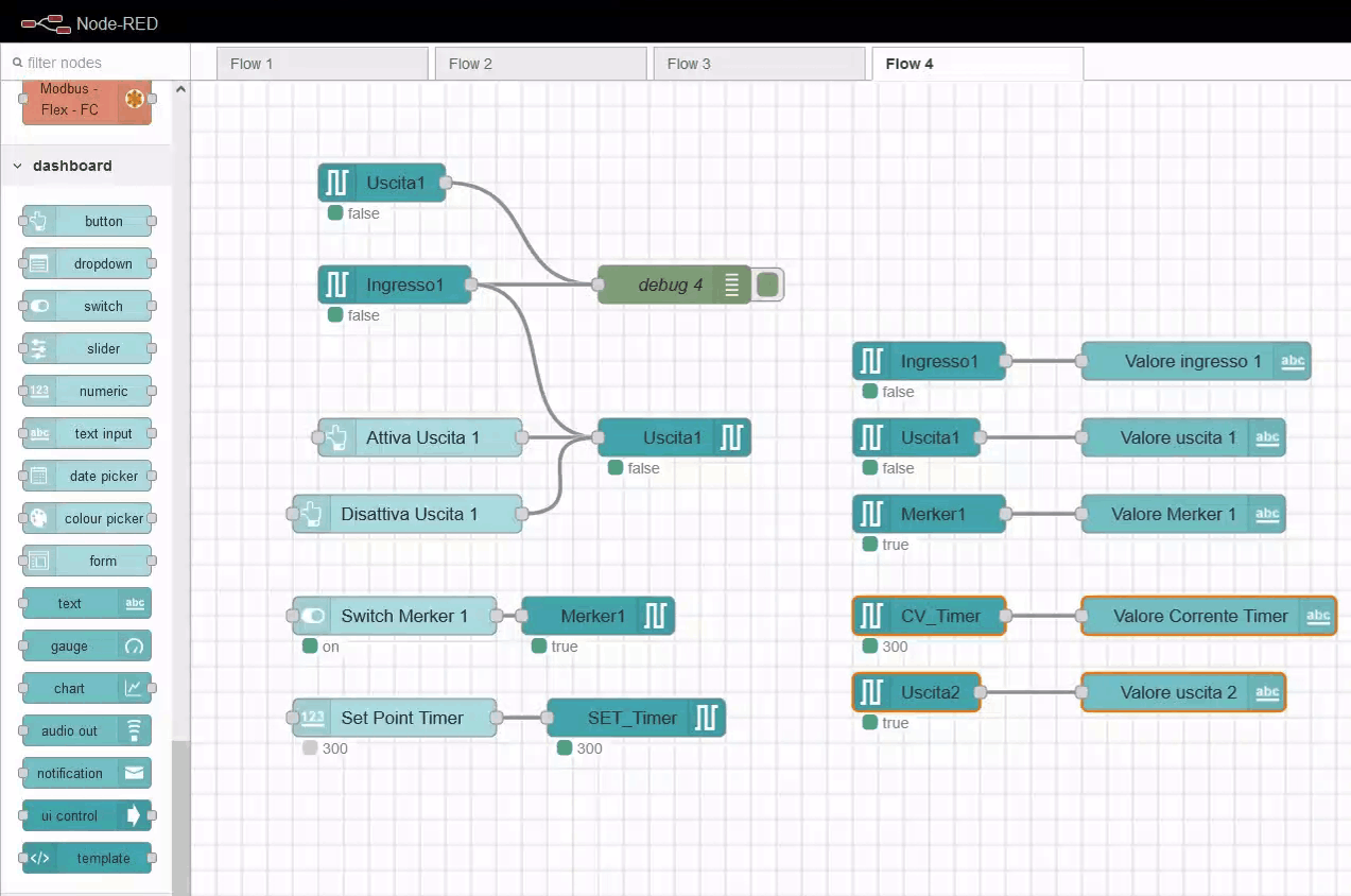 Aggiunta variabili del LOGO! nel progetto Node-RED