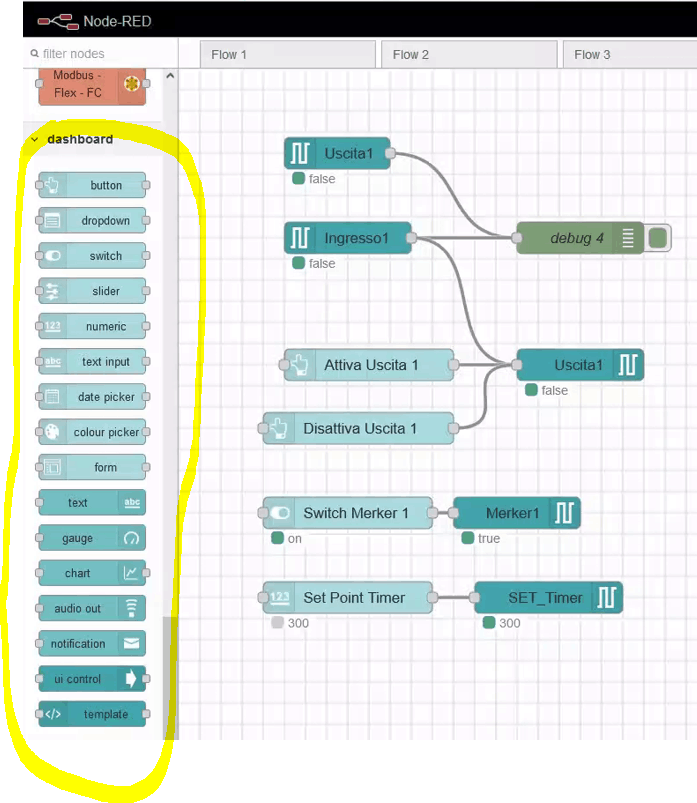 Menu dashboard di NODE-RED
