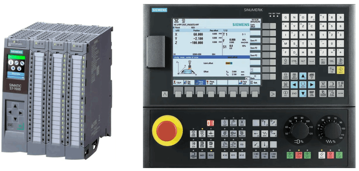 Un PLC e un controller CNC