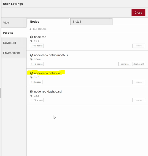 Installazione librerie Node-RED comunicare con LOGO!