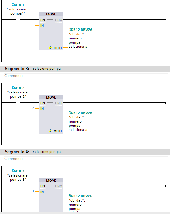 Programma ladder plc Siemens: gestione pompe - parte 2