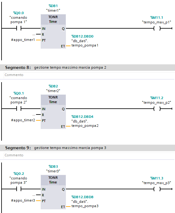 Programma ladder plc Siemens: gestione pompe - parte 4
