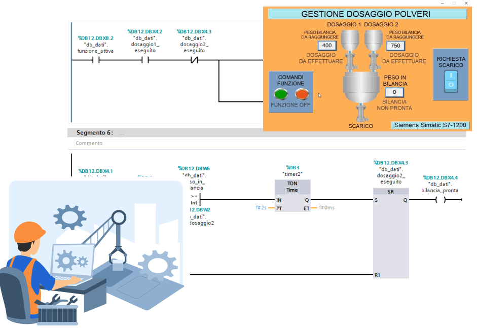 Programmatore di PLC, editor ladder e sinottico HMI