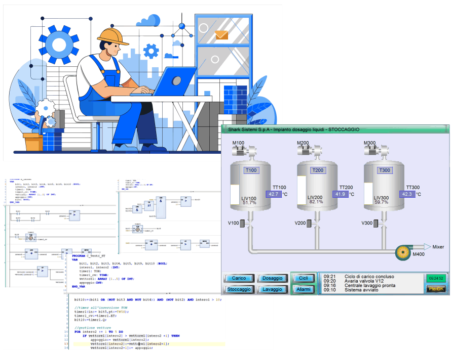 Programmatore PLC, sistemi SCADA e linguaggi PLC