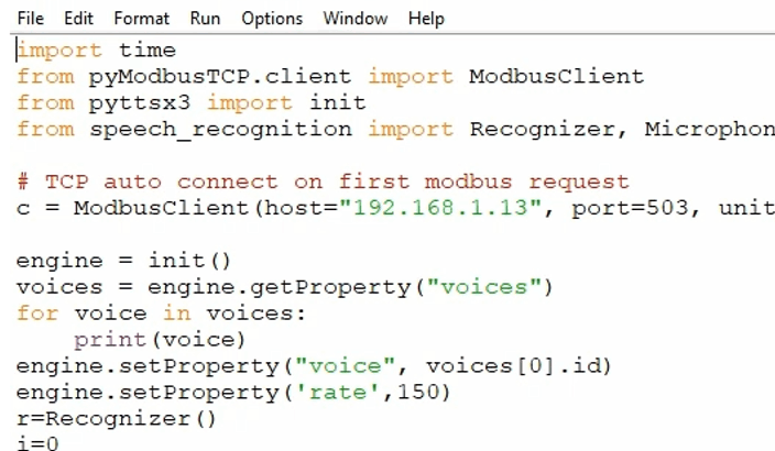 Schermata di programmazione in Python