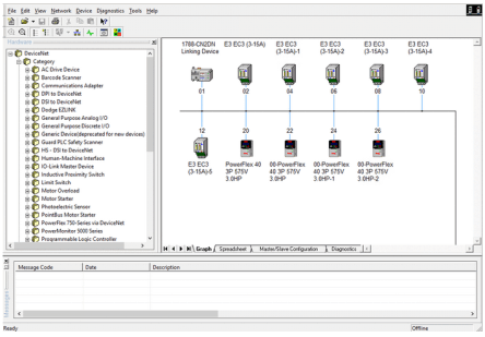 Schermata di configurazione rete DeviceNet