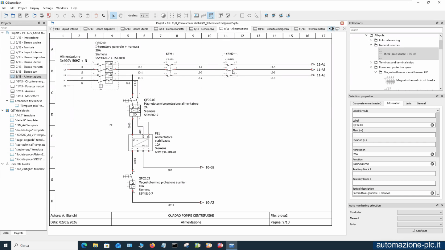 Schema elettrico multifilare