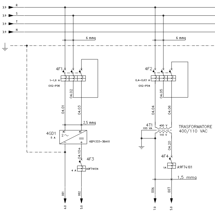 Schema elettrico industriale