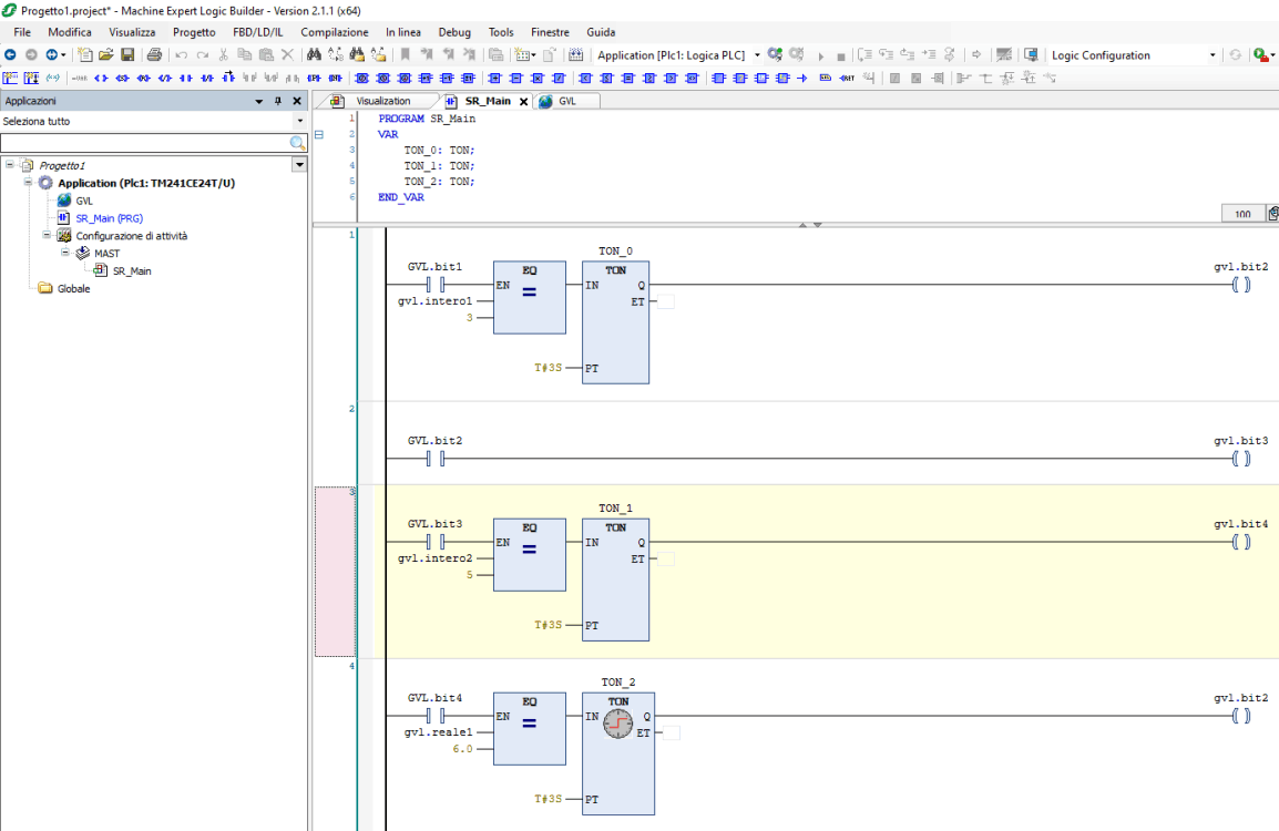 Linguaggio Ladder per PLC