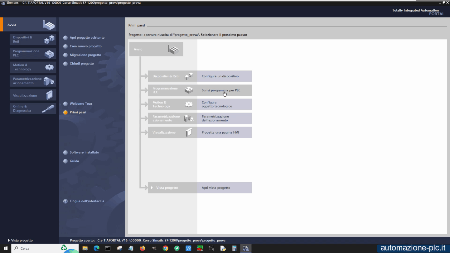 Tia Portal Siemens: creazione progetto - fase 2