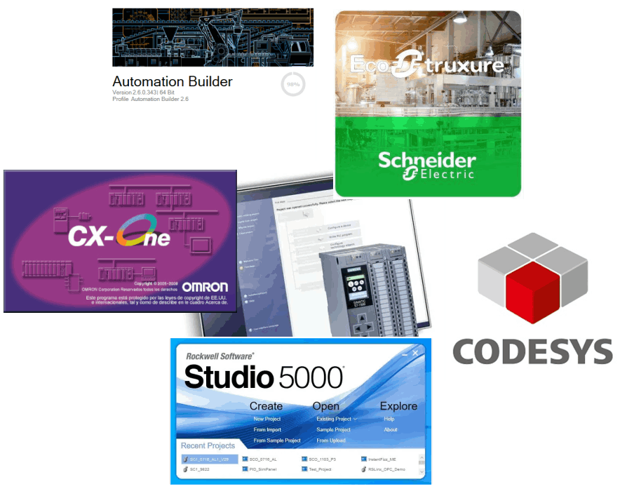 Diversi software di programmazione PLC