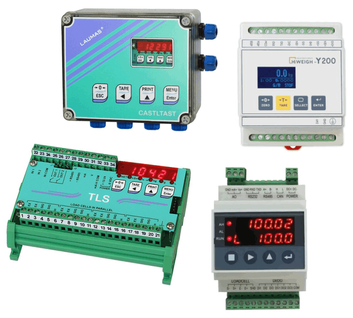 Vari tipi di trasmettitori di peso (bilance)