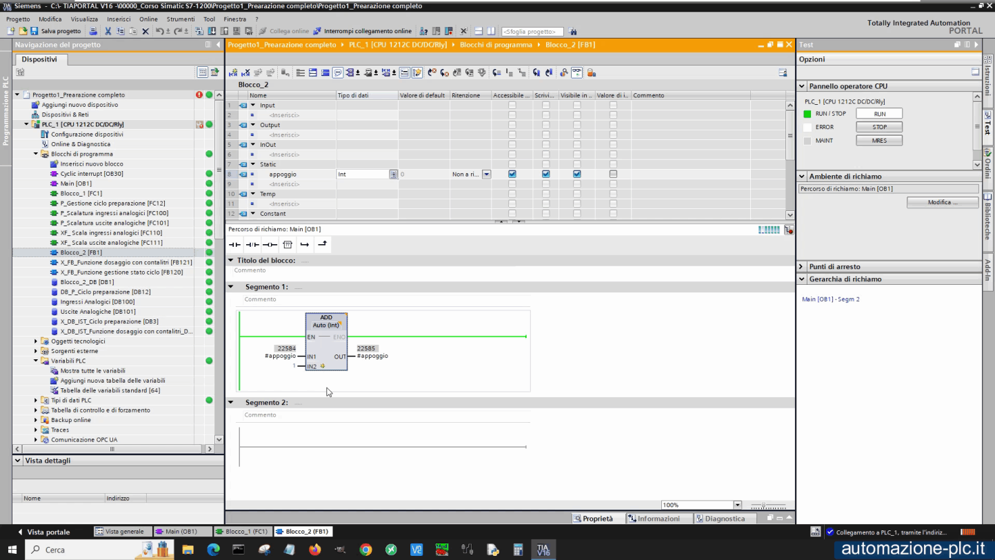 Corso di plc: runtime del programma